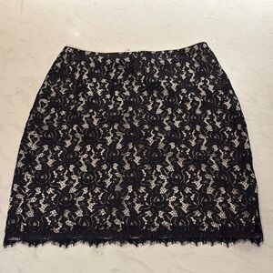 Diane Von Furstenberg Elegant Black Lace Skirt